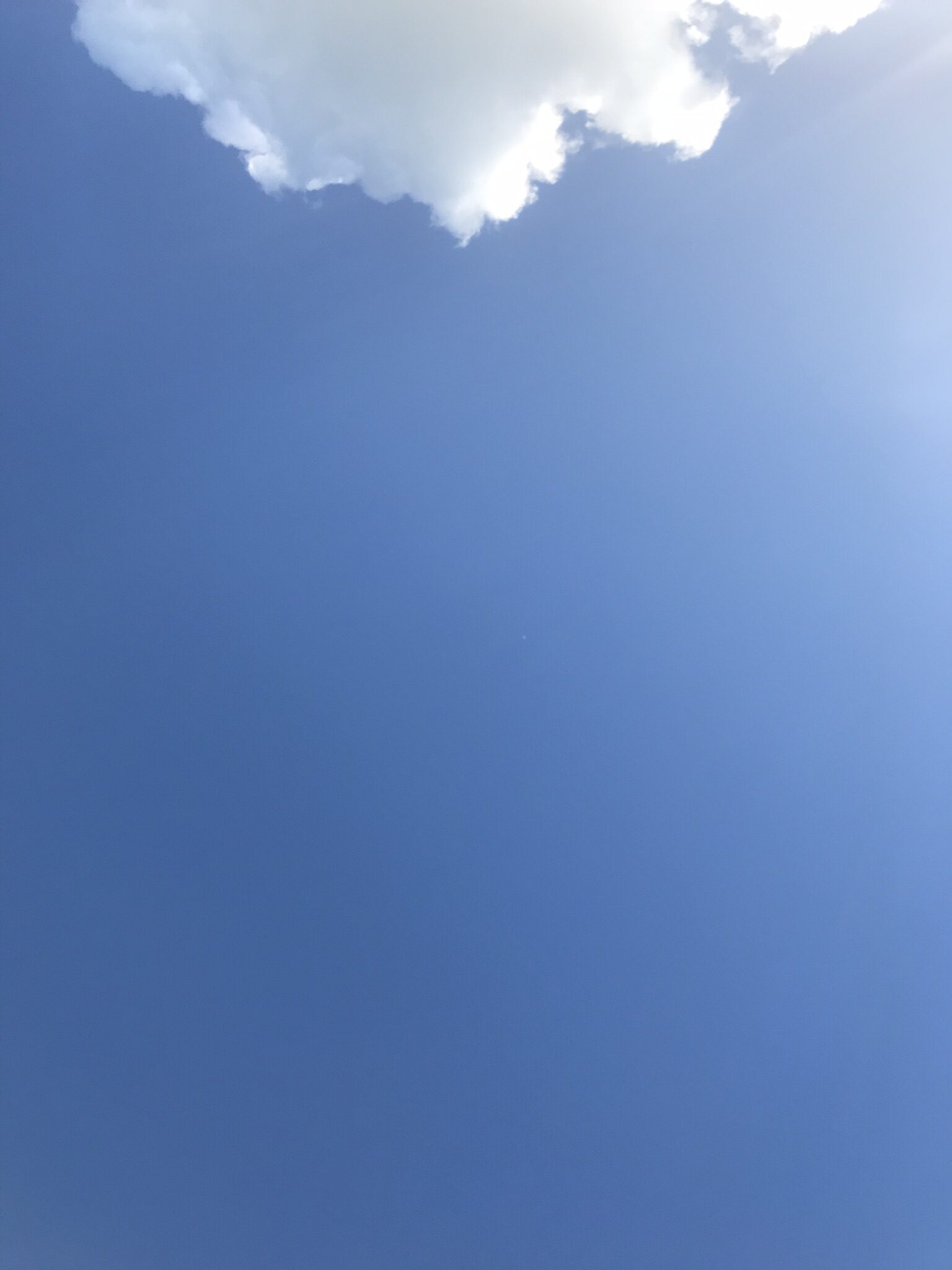 Single cloud in blue sky.